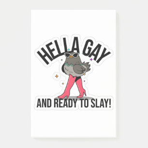 Hella Gay och Redo till Slay Funny LGBTQ Post-it Block