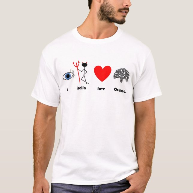 HellaHeartOakland2 Tee Shirt (Framsida)