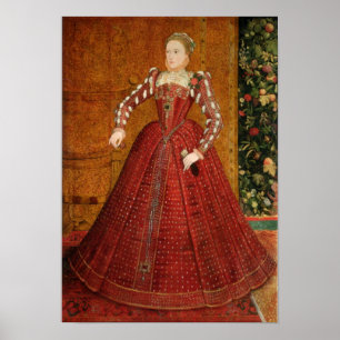 Hellångt porträtt av drottningen Elizabeth som jag Poster