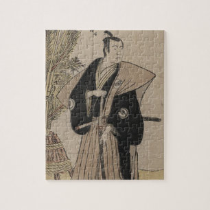 Hellångt porträtt av en Samuraikrigare C. 1780 Pussel