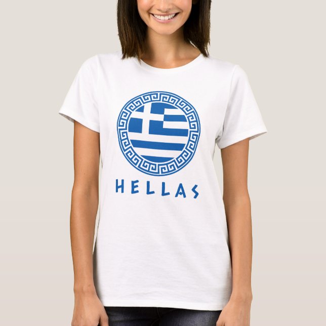 Hellas Flagga of Greece Women's White T Shirt (Framsida)
