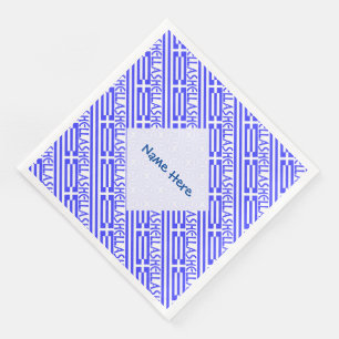 Hellas Greas Flagga Tiled Blue Personalization Pappersservett