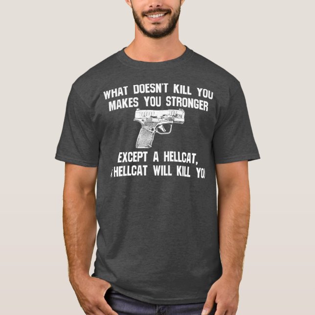 Hellcat Accessories 9mm Pistol Caliber Holster T Shirt (Framsida)