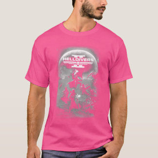 Helldivers 2 Gråskala Sony PlayStation TV-spel T Shirt