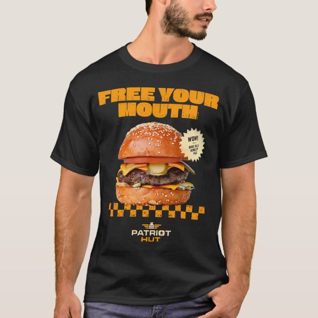 Helldivers 2 Patriot Hut Burger Frigör Din Mun T Shirt (Framsida)