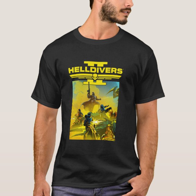 Helldivers 2 Sony Playstation Video Game Group Key T Shirt (Framsida)