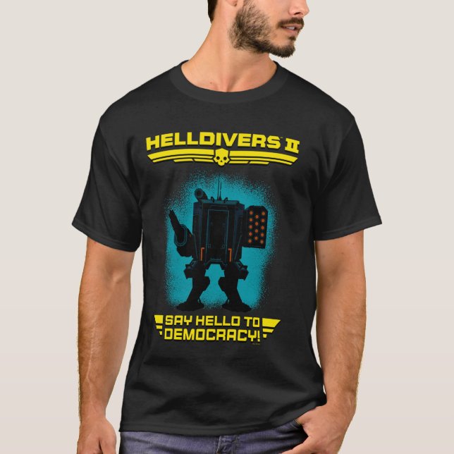 Helldivers 2 Sony Playstation Video Game Säg Hej T Shirt (Framsida)