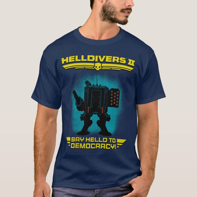 Helldivers 2 Sony Playstation Video Game Say Hello T Shirt (Framsida)