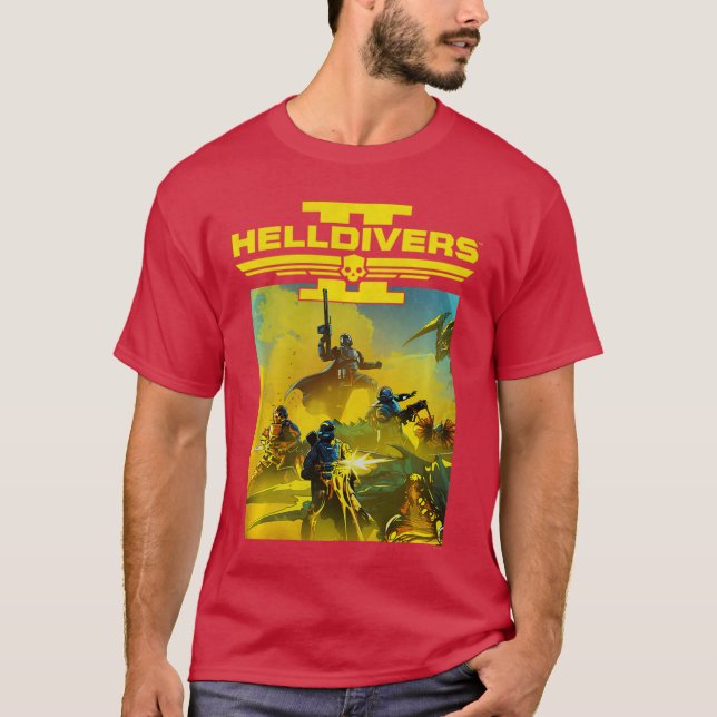 Helldivers 2 Sony PlayStation Videospel Gruppnycke T Shirt (Framsida)