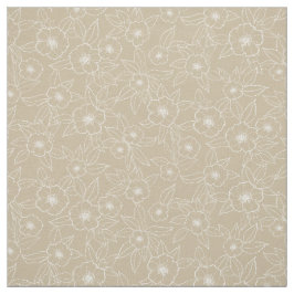 Hellebore Handdragen Beige Neutralt Mönster Tyg