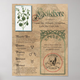 Hellebore Herbal Bok i Shadows Pagan Wiccan Poster