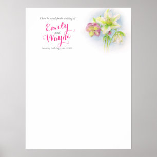 Hellebore konst Bröllops sittplatser bord planerar Poster