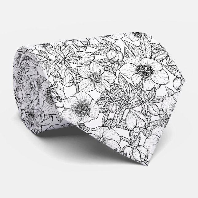 Hellebores i svartvitt slips (Rullad)