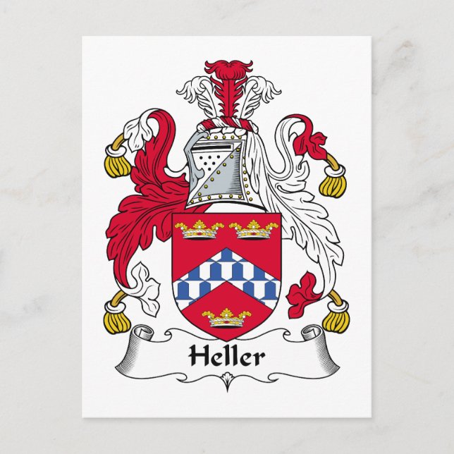 Heller Family Crest Vykort (Framsida)