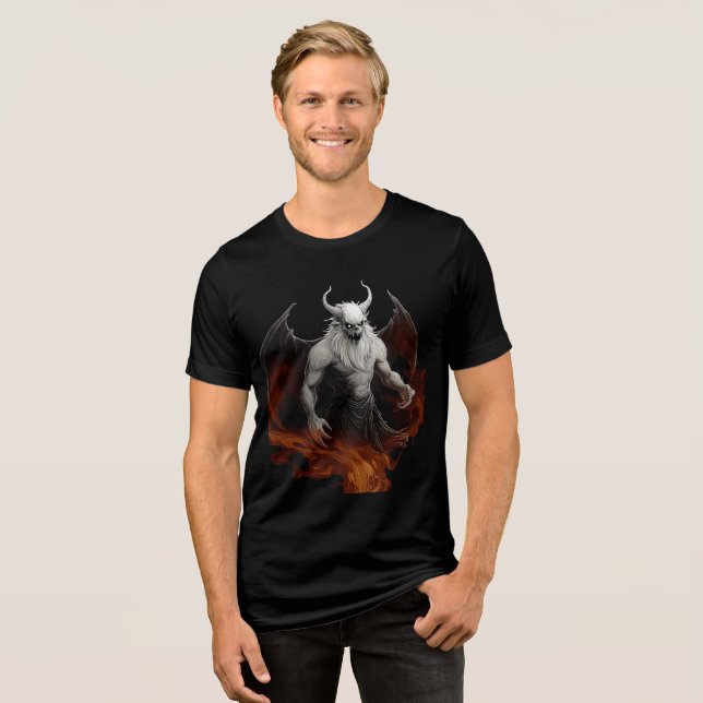 Hellfire Demon with Wings and Horns T Shirt (Framsida Full)