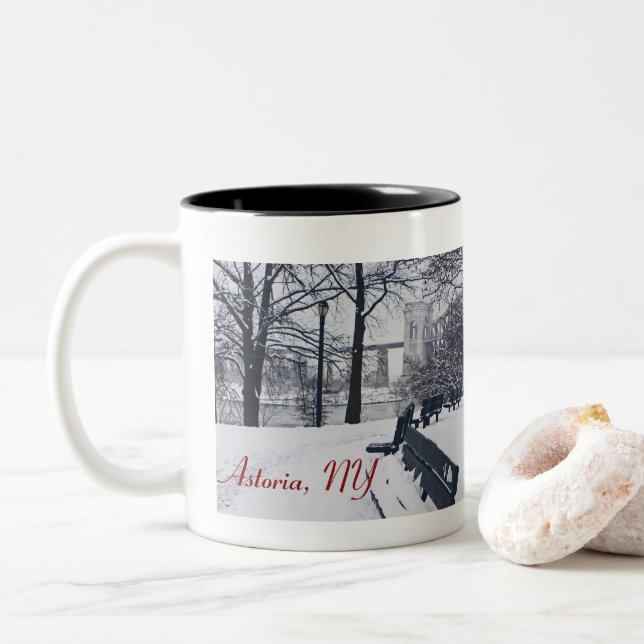 Hellgate Bridge, Astoria, NY Two-Tone Coffee Mugg (Med munk)