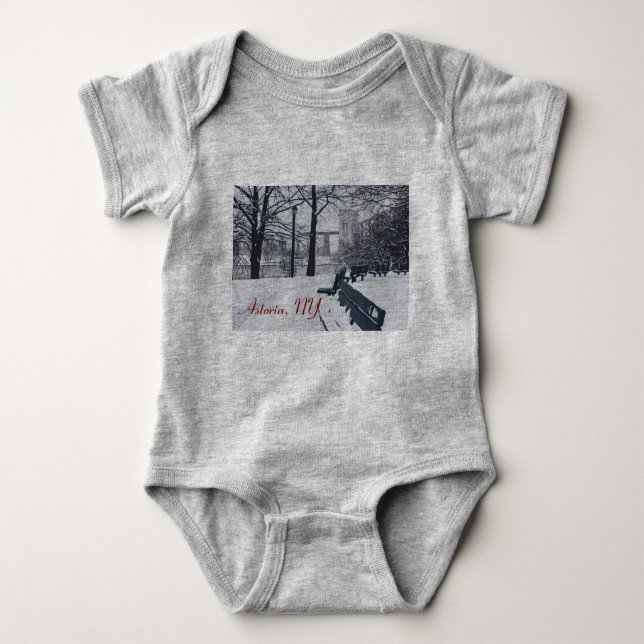 Hellgate Bridge i Winter,Astoria,NY Baby Bodykosty T Shirt (Framsida)