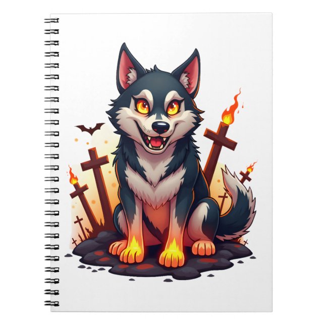 Hellhound Husky Hund Anteckningsbok (Framsidan)