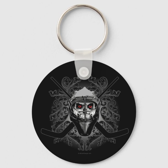 Hellish Hockey Goalie Keychain Nyckelring (Framsida)