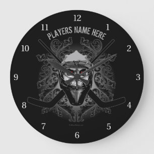 Hellish Hockey Goalie Large Clock Stor Klocka