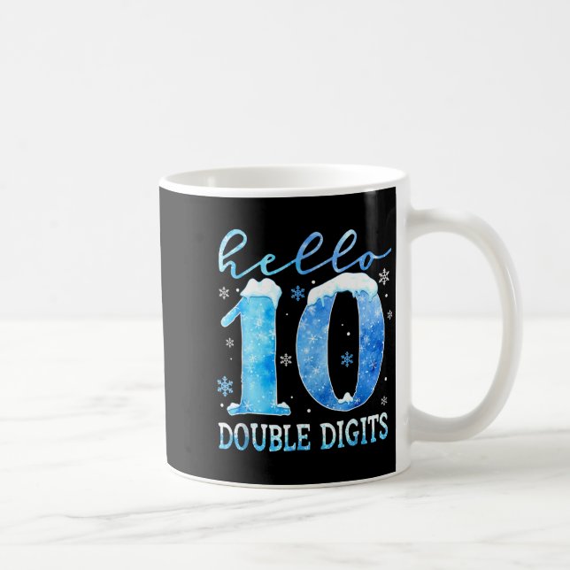 Hello 10 Double Digits Snowflakes Winter Christmas Kaffemugg (Höger)