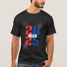 HELLO 2025 Red and blue T-shirt
