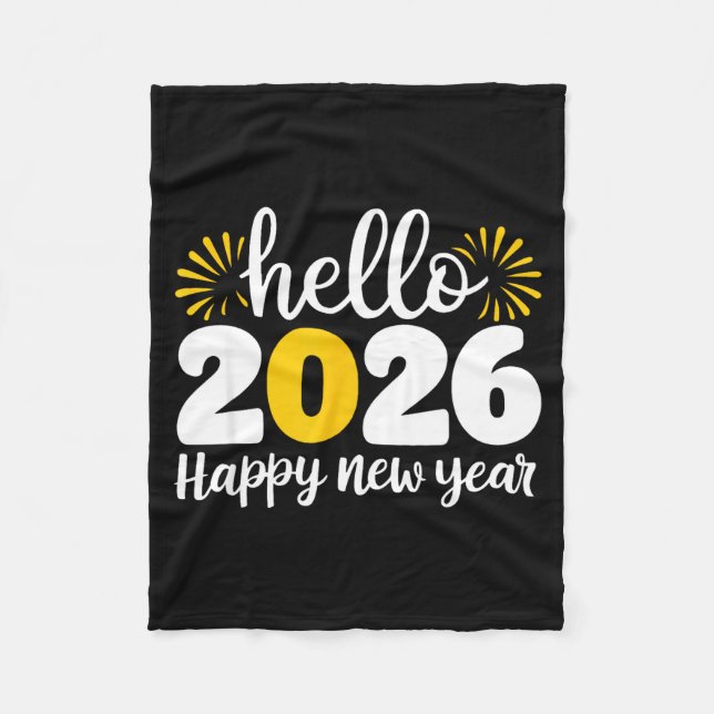 Hello 2026 Happy New Year 2026 New Year's Eve Part Fleecefilt (Framsidan)