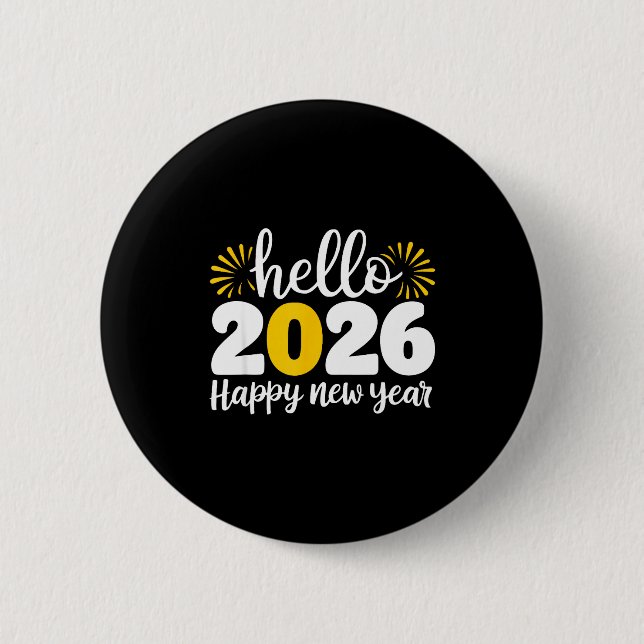 Hello 2026 Happy New Year 2026 New Year's Eve Part Knapp (Framsida)