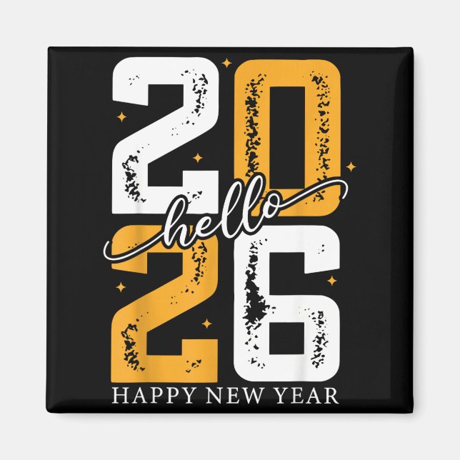 Hello 2026 Happy New Year 2026 New Year's Eve Part Magnet (Framsidan)