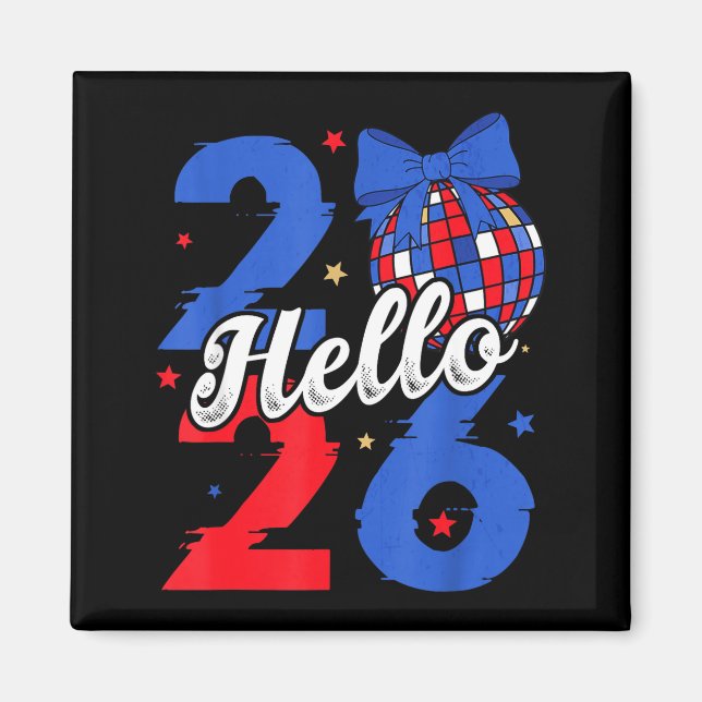 Hello 2026 Happy New Year 2026 New Year's Eve Part Magnet (Framsidan)