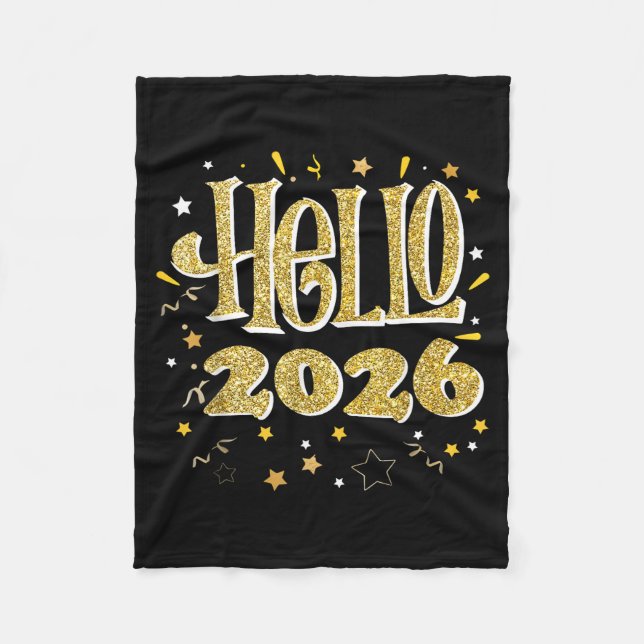 Hello 2026 Happy New Year Pajama Funny Family Matc Fleecefilt (Framsidan)
