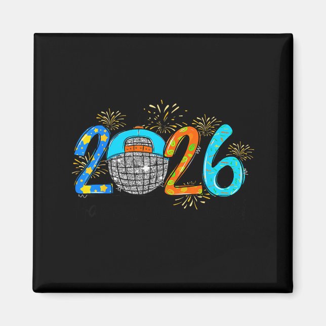 Hello 2026 Happy New Year Party Boys Kids Toddlers Magnet (Framsidan)