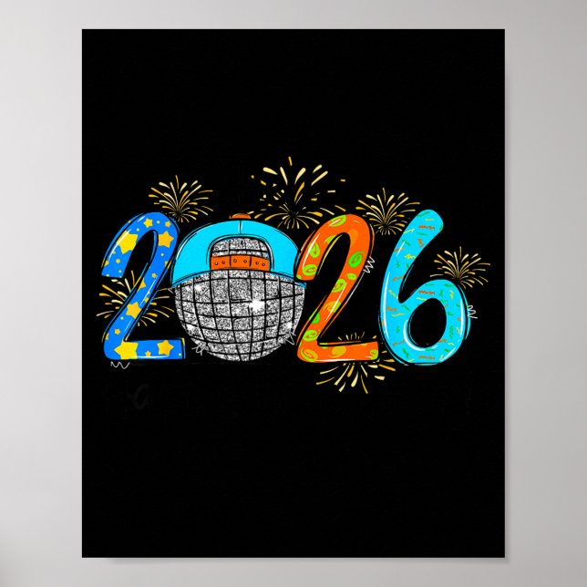 Hello 2026 Happy New Year Party Boys Kids Toddlers Poster (Framsidan)