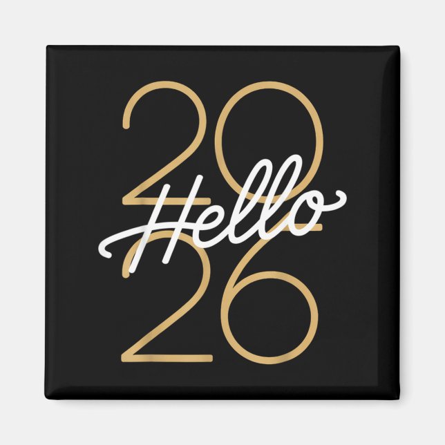Hello 2026 New Year Celebration Eve Party Men Wome Magnet (Framsidan)