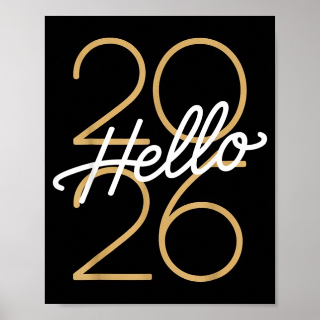 Hello 2026 New Year Celebration Eve Party Men Wome Poster (Framsidan)