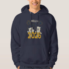 Hello 2026 Polar Bears Holiday Unisex Gift Hoodie