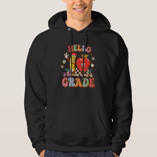 Hello 2nd Grade Second School Back to School Teach Hoodie (Framsida)
