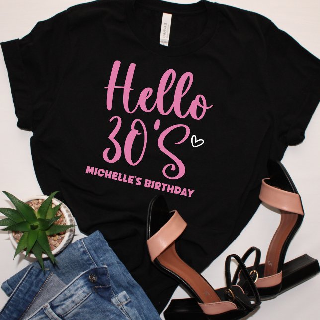 Hello 30 years modern birthday  t shirt (Skapare uppladdad)