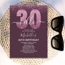 Hello 30 years modern birthday with photo