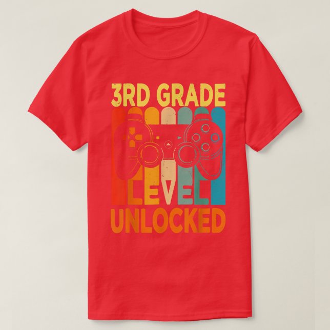 Hello 3rd Grade Level Unlocked Video Game Back to  T Shirt (Design framsida)