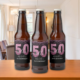 Hello 50! -Elegant Birthday 50th Women's  Ölflaska Etikett