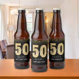 Hello 50! - Elegant Birthday 50th Women's  Ölflaska Etikett