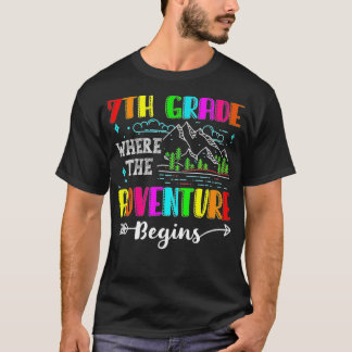 Hello 7th Grade Where the Adventure Begins Back to T Shirt