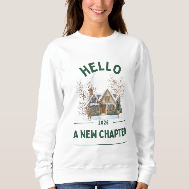 Hello A New Chapter 2026 | Cozy Green T-Shirt (Framsida)