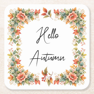 Hello Autumn – Aquarell Untersetzer Underlägg Papper Kvadrat