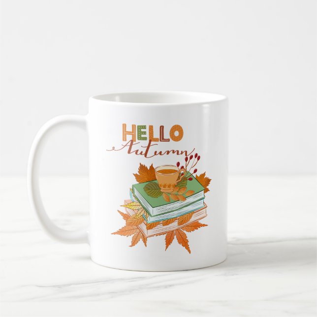 Hello Autumn Mugg Kaffe Tee Kopp Vantar (Vänster)