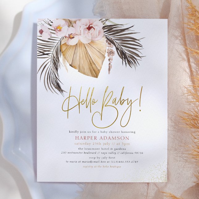 Hello Baby | Boho Pampasgräs & Torkad Palm Budget (Skapare uppladdad)
