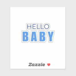 Hello Baby  boy Shower Sticker  Klistermärken