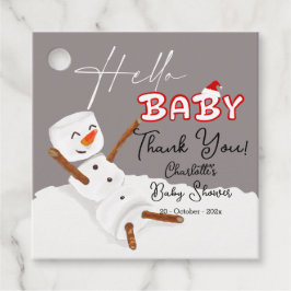 Hello Baby Cute Snowman Baby Shower Gåvor Etiketter