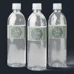 Hello Baby Dark Green Stripes Baby Shower Vattenflaska Etikett<br><div class="desc">You can personalize the text and change the color by clicking the "Personalize" button. Have a lovely day,  my friend!</div>